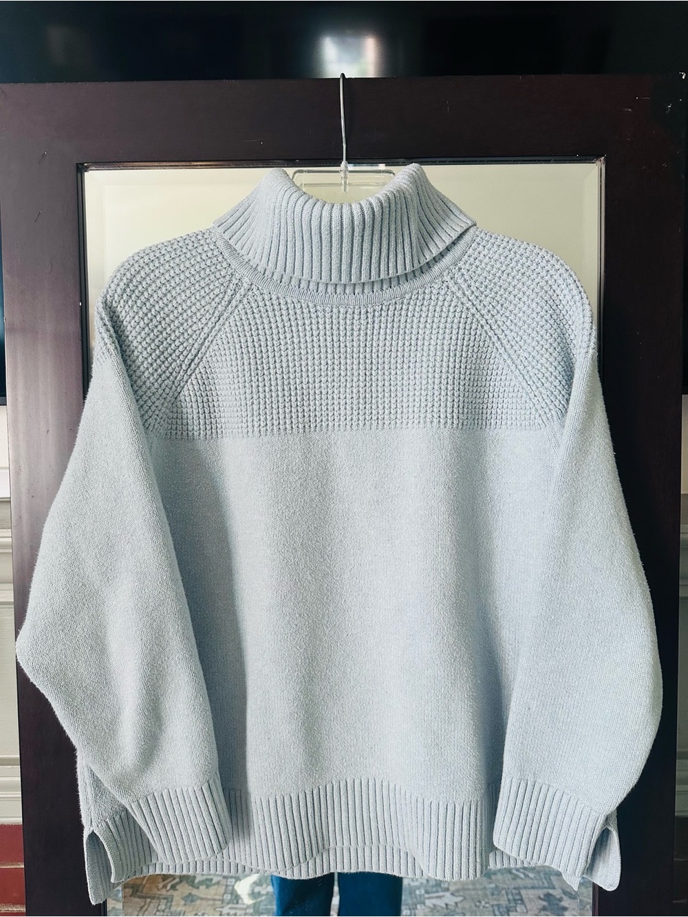 L.L. Bean Turtleneck Knit Sweater in Light Blue - Women's Cozy Pullover